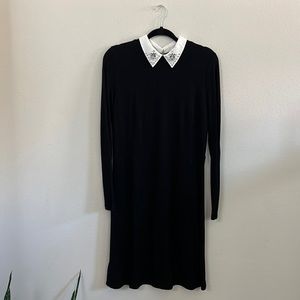 Loft Embellished Collar Long Sleeve Dress